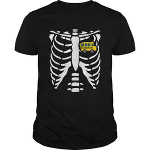 Bus Driver   Skeleton Bone Rib Dad Tee Shirt